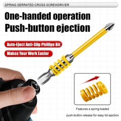 1/4" Hex Phillips Screwdriver Bit – Anti-Slip Spring-Loaded Quick-Release