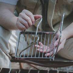 Portable Folding Campfire Grill Stand – Multifunction Outdoor BBQ Rack & Stove Support