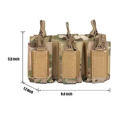 Tactical Triple Mag Holder – Open-Top MOLLE Magazine Pouch for M4/M16/AK