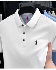 Men’s Luxury Cotton Polo – Pony Embroidery Short Sleeve