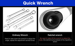 Mini Double-Ended 1/4" Ratchet Wrench – 72-Tooth Quick Socket Tool