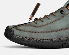 Handmade Men’s Leather Loafers – Breathable Slip-On Casual Moccasins (Plus Size)