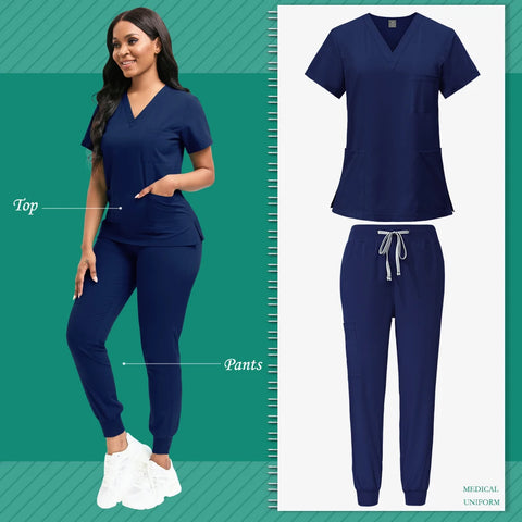Unisex Medical Scrubs Set – High-Quality SPA, Clinic, and Veterinary Work Uniform