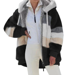 Women’s Oversized Plush Hooded Jacket
