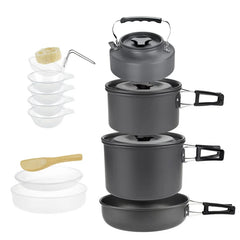 Lightweight Camping Cookware Set – Portable Pot & Pan Kit for 1–7 People