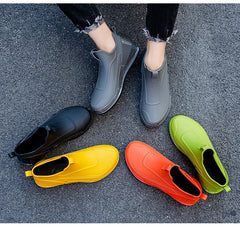 Men’s Waterproof Low-Top Rain Boots – Slip-On Anti-Slip Fishing & Kitchen Shoes