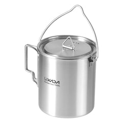LIXADA 750ml Stainless Steel Camping Mug with Lid & Foldable Handle