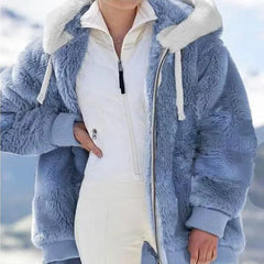 Women’s Oversized Plush Hooded Jacket
