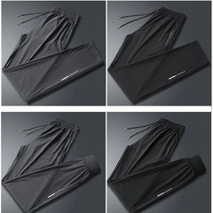 Men’s Ice Silk Quick-Dry Pants – Lightweight Elastic Summer Casual Trousers