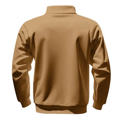 Men’s Heavy Fleece Half-Zip Stand Collar Sweater