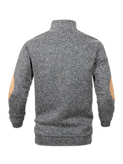 Men’s Henley Stand-Collar Pullover – Casual Long-Sleeve Sweatshirt