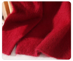 Women’s Mink Cashmere Pullover Sweater – High Collar