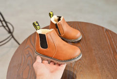 Kids Warm Plush Chelsea Boots – Autumn/Winter Fashion Ankle Boots with Zipper