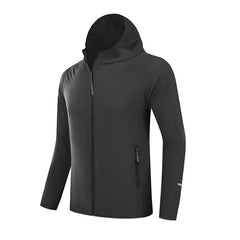 Reflective Quick-Dry Hooded Running Jacket – Lightweight Sun Protection Coat