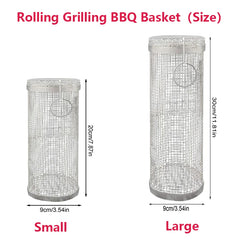 Outdoor Rolling Grill Basket – Round BBQ Cage for Camping & Picnic Cooking