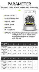 ZUKIBO Laser Nano Braid Fishing Line – Super Soft, Durable, Low-Memory PE Line