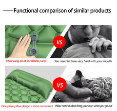 Ultralight Folding Camping Sleeping Pad with Pillow – Inflatable Air Mat for Outdoor Travel, Beach & Hiking