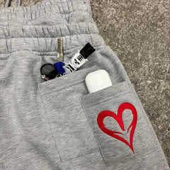 Y2K Double Waist Poker Embroidered Joggers