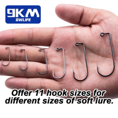 High Carbon Steel Fishing Jig Hooks – 50~100Pcs Long Shank Aberdeen Hooks