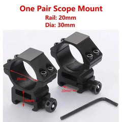 2PCS Scope Mount Rings — 25.4/30mm for 11mm & 20mm Dovetail/Picatinny + Flashlight Mount