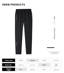 Men’s Ice Silk Quick-Dry Pants – Lightweight, Elastic, and Breathable Summer Trousers