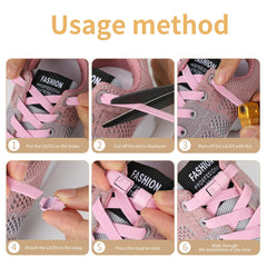 Elastic No-Tie Shoelaces with Press Lock