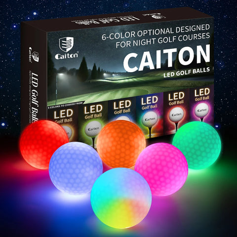 Caiton Night Glow Golf Balls – 6-Pack High-Visibility