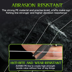 ZUKIBO Laser Nano Braid Fishing Line – Super Soft, Durable, Low-Memory PE Line