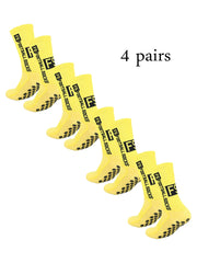 4 Pairs FS Mid-Tube Football Socks – Non-Slip & Breathable