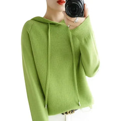 2025 Women’s Knit Hooded Sweater – Warm Autumn/Winter Casual Pullover