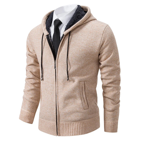 Men’s Autumn/Winter Fleece Stand-Collar Sports Coat – Warm Zipper Cardigan