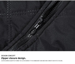 Men’s Stand Collar Windproof Cotton Jacket – Light Business Casual Autumn/Winter Coat