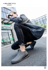 Men’s Waterproof Low-Top Rain Boots – Slip-On Anti-Slip Fishing & Kitchen Shoes
