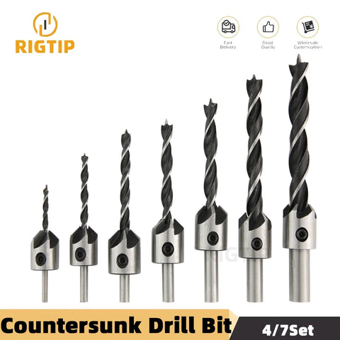 SIQICNC HSS Countersink Drill Bit Set 3–10mm – Chamfer & Pilot Hole Cutter