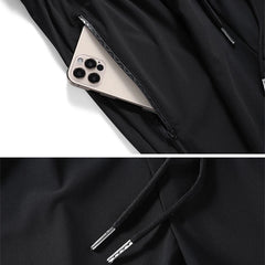 Men’s Ice Silk Quick-Dry Pants – Lightweight Elastic Summer Casual Trousers