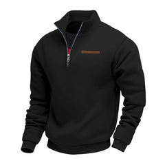 Men’s Heavy Fleece Half-Zip Stand Collar Sweater