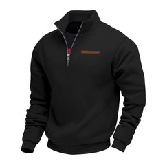Men’s Heavy Fleece Half-Zip Stand Collar Sweater