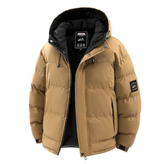 Men’s Windproof Thick Hooded Parka – Winter Casual Warm Outdoor Coat