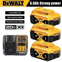 DeWALT 20V MAX Battery Pack – 2Ah/5Ah/6Ah + Charger (Compatible with FlexVolt & DCB Series)