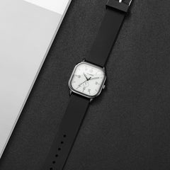 Square Fashion Quartz Watch – Silicone Strap Sports Wristwatch (No Box)