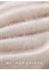 Women’s Mink Cashmere Pullover Sweater – High Collar