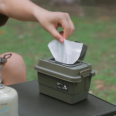 Outdoor Tissue & Storage Box – 1.1L Portable Napkin Holder Organizer for Camping & Picnic