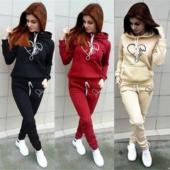 Women’s Fall/Winter Pullover Hoodie & Sweatpants Set – Loose Streetwear Two-Piece