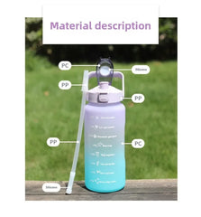 2000ml Large Capacity Gradient Water Bottle – Outdoor Sports & Fitness