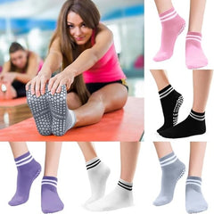5 Pairs Women’s Non-Slip Grip Socks – Yoga & Pilates