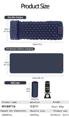 Ultralight Folding Camping Sleeping Pad with Pillow – Inflatable Air Mat for Outdoor Travel, Beach & Hiking