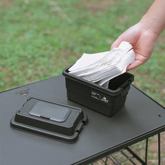 Outdoor Tissue & Storage Box – 1.1L Portable Napkin Holder Organizer for Camping & Picnic