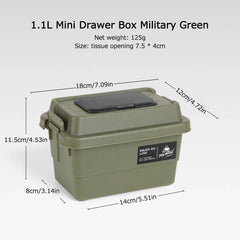 Outdoor Tissue & Storage Box – 1.1L Portable Napkin Holder Organizer for Camping & Picnic