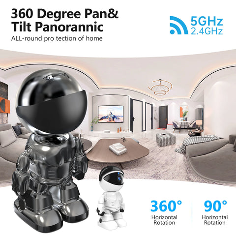 WESECUU 3MP WiFi Robot Camera – 1080P Indoor Security Cam with Auto Tracking