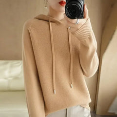 2025 Women’s Knit Hooded Sweater – Warm Autumn/Winter Casual Pullover